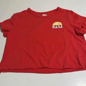 Women’s Red Old Navy Short-Sleeve Cropped T-Shirt